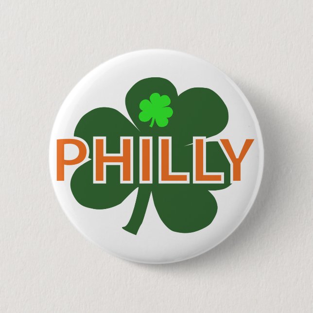 Chapa Redonda De 5 Cm Philly Shamrock Button (Anverso)