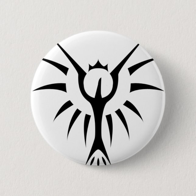 Chapa Redonda De 5 Cm Phoenix coronada (Anverso)