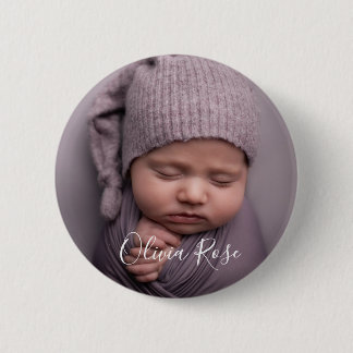 Chapa Redonda De 5 Cm Photo and Text Personalized