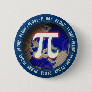 Chapa Redonda De 5 Cm Pi Day on Earth   Matemáticas