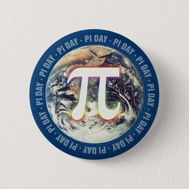 Chapa Redonda De 5 Cm Pi Day on Earth | Matemáticas (Anverso)
