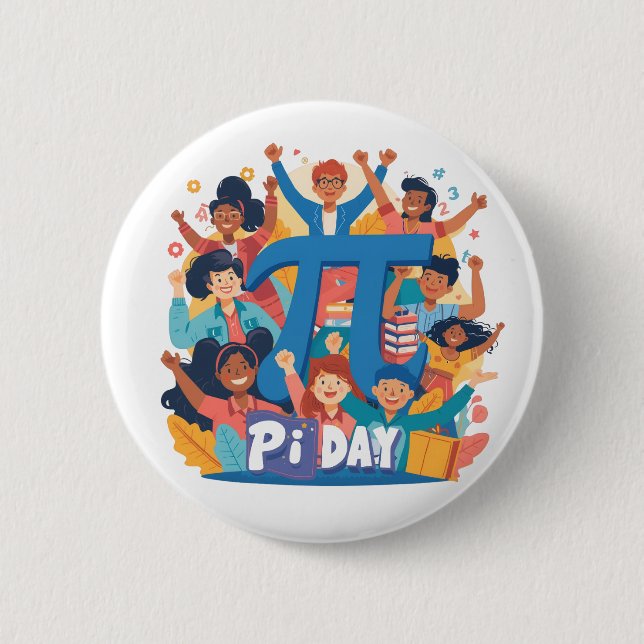 Chapa Redonda De 5 Cm Pi Day Squad Celebration Design (Anverso)