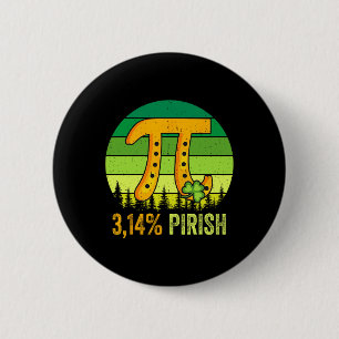 Chapa Redonda De 5 Cm Pi Day St. Patrick's 3.14 Irish Retro Pirish Math