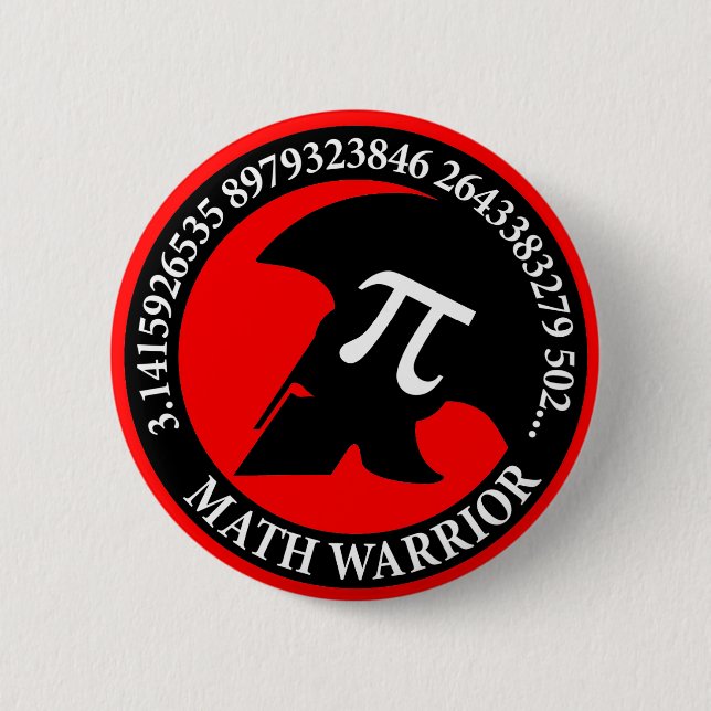 Chapa Redonda De 5 Cm Pi Warrior (Anverso)