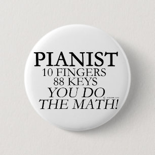 Chapa Redonda De 5 Cm Pianist 10 Fingers 88 Keys