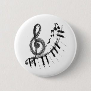 Chapa Redonda De 5 Cm Piano musical