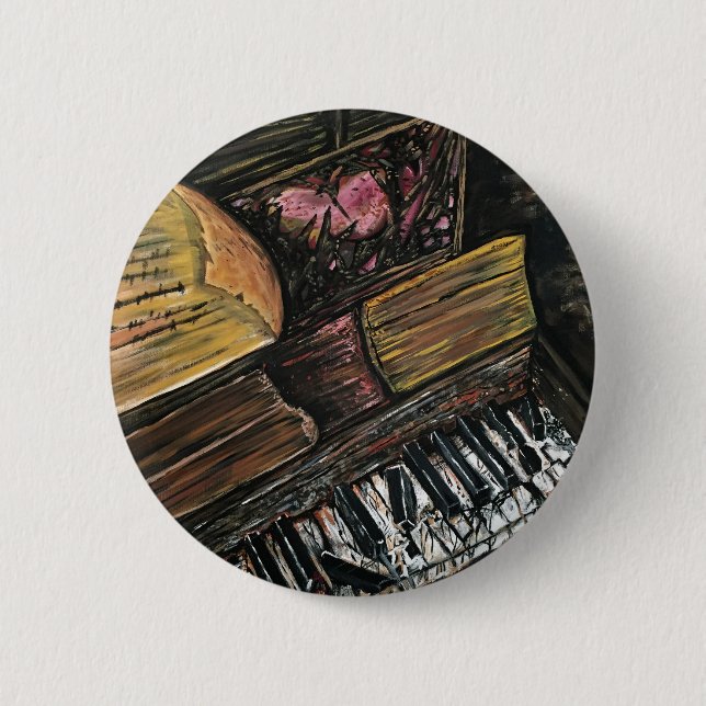 Chapa Redonda De 5 Cm Piano roto (Anverso)