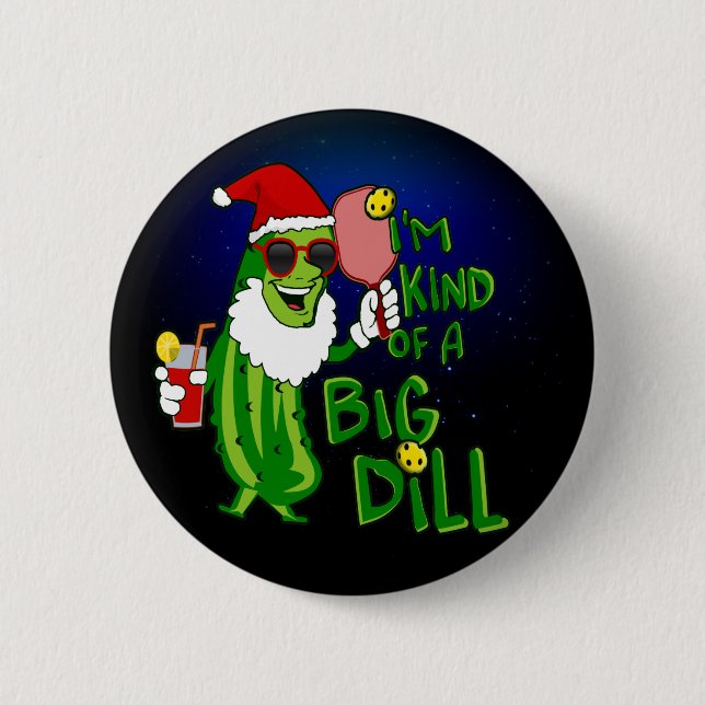 Chapa Redonda De 5 Cm Pickleball Santa Big Dill (Anverso)