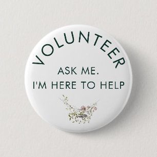 Chapa Redonda De 5 Cm Pídeme Floral Rústico Voluntario