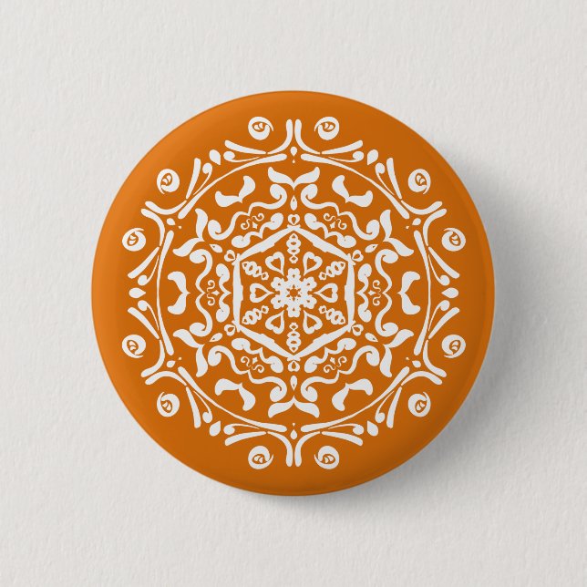 Chapa Redonda De 5 Cm Pie de calabaza Mandala (Anverso)