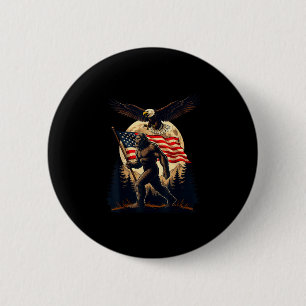 Chapa Redonda De 5 Cm Pie grande bigfoot sasquatch bandera americana pat