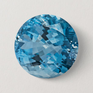 Chapa Redonda De 5 Cm Piedra de pájaros azul claro Gemstone Aquamarine 