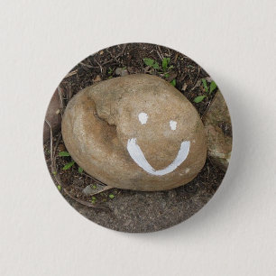Chapa Redonda De 5 Cm Piedra feliz