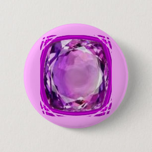 Chapa Redonda De 5 Cm Piedra preciosa Amethyst de la lila color de rosa