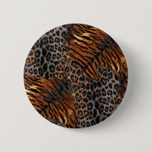 Chapa Redonda De 5 Cm Piel de tigre leopardo