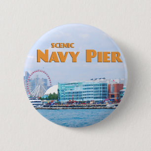 Chapa Redonda De 5 Cm Pier de la Marina Escenaria - Chicago Illinois