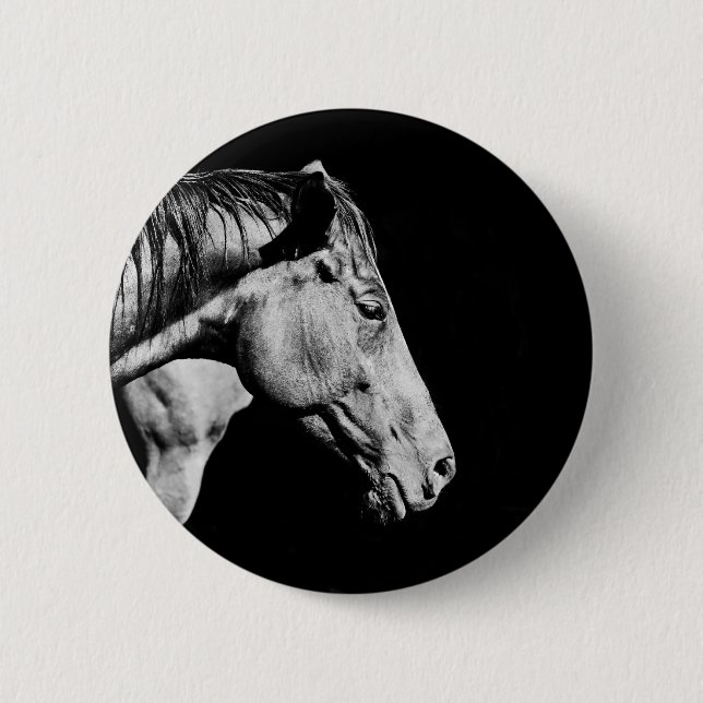 Chapa Redonda De 5 Cm pierna de caballo de cabeza (Anverso)