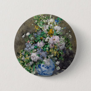 Chapa Redonda De 5 Cm Pierre-Auguste Renoir - Ramo de primavera