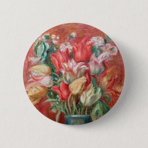 Chapa Redonda De 5 Cm Pierre-Auguste Renoir - Ramo de Tulipanes