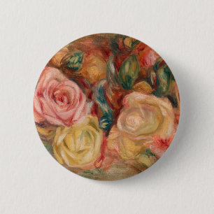 Chapa Redonda De 5 Cm Pierre-Auguste Renoir - Rosas