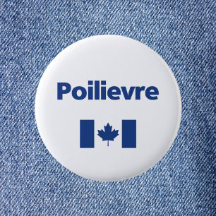 Chapa Redonda De 5 Cm Pierre Poilievre Color de la bandera azul canadien