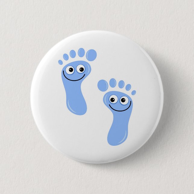 Chapa Redonda De 5 Cm Pies azules felices (Anverso)