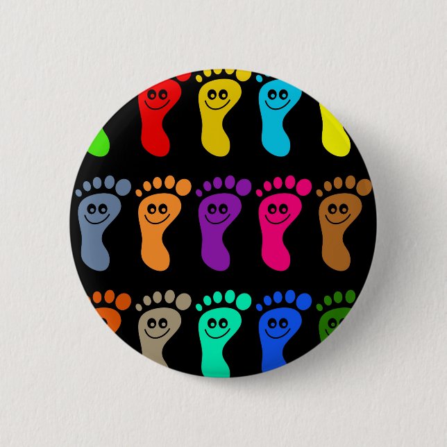 Chapa Redonda De 5 Cm Pies coloridos (Anverso)