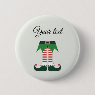 Chapa Redonda De 5 Cm Pies de Elfo de Navidad Personalizados de Moda