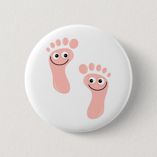 Chapa Redonda De 5 Cm Pies felices (Anverso)