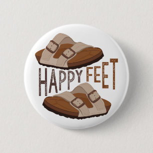 Chapa Redonda De 5 Cm Pies felices