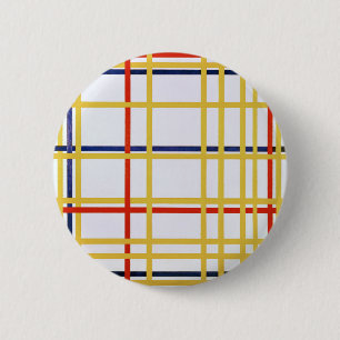 Chapa Redonda De 5 Cm Piet Mondrian Ciudad de Nueva York I Arte Abstract