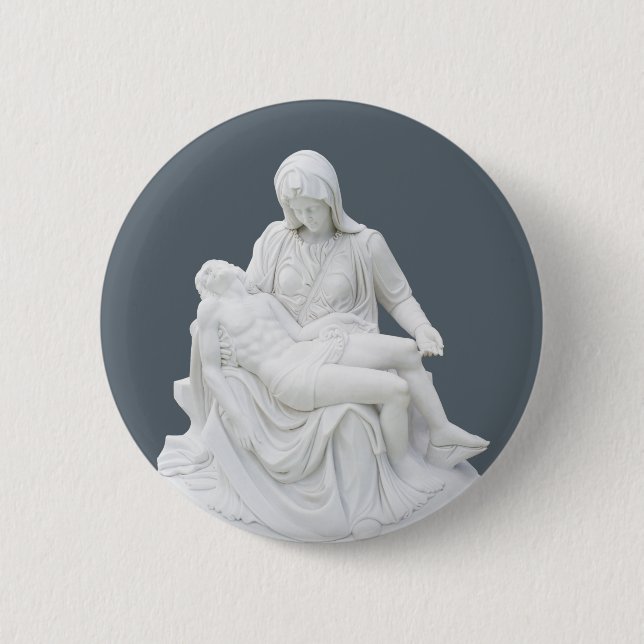Chapa Redonda De 5 Cm Pieta esculpida (Anverso)