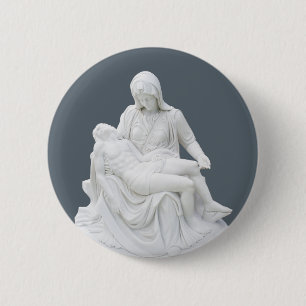 Chapa Redonda De 5 Cm Pieta esculpida
