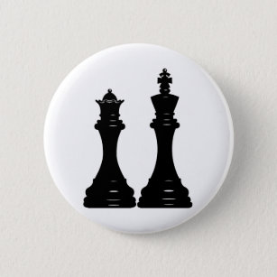 Chapa Redonda De 5 Cm Piezas de ajedrez de reina y rey