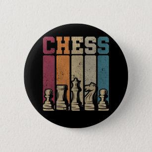 Chapa Redonda De 5 Cm Piezas de ajedrez vintage del jugador de ajedrez