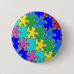 Chapa Redonda De 5 Cm piezas del rompecabezas del autismo 40