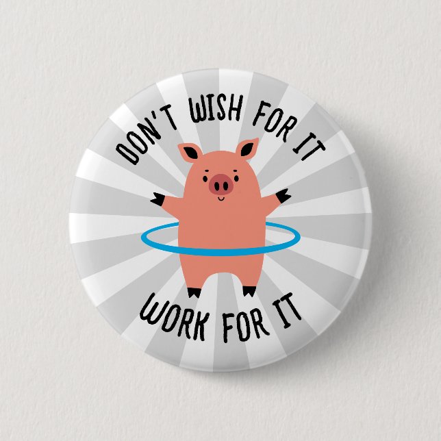 Chapa Redonda De 5 Cm Pig Hula Hoop (Anverso)