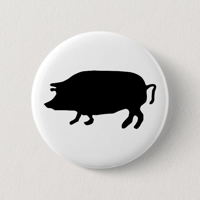 Chapa Redonda De 5 Cm Pig Silhouette (Anverso)