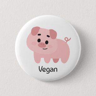 Chapa Redonda De 5 Cm Pig Vegan