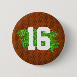 Chapa Redonda De 5 Cm Pigskin Turf Number Sports Team Spirit