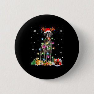 Chapa Redonda De 5 Cm Pijama con luces de hadas y sombrero de Santa para