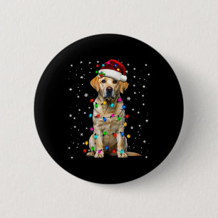 Chapa Redonda De 5 Cm Pijama de luces de árbol de Navidad de Labrador Re