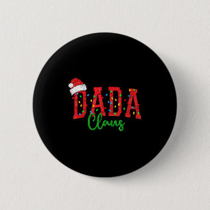 Chapa Redonda De 5 Cm Pijama de luces de Navidad de Papá Noel familia a 