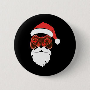 Chapa Redonda De 5 Cm Pijama de Navidad de Santa Claus
