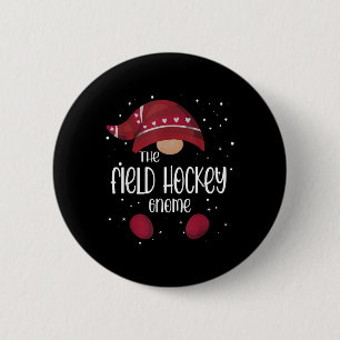 Chapa Redonda De 5 Cm Pijamas familiares a juego de gnomo de hockey sobr