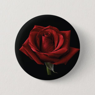 Chapa Redonda De 5 Cm Pilar de lanzamiento de rosa roja