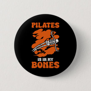 Chapa Redonda De 5 Cm Pilates Está En Mis Huesos Meditación Halloween _1