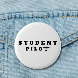 Chapa Redonda De 5 Cm Piloto Estudiante Avión Simple Aviación personaliz