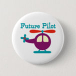 Chapa Redonda De 5 Cm Piloto futuro<br><div class="desc">Diseño piloto futuro para niños y bebés con helicóptero.</div>