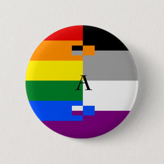 Chapa Redonda De 5 Cm Pin asexual del as del homo de Homoromantic
